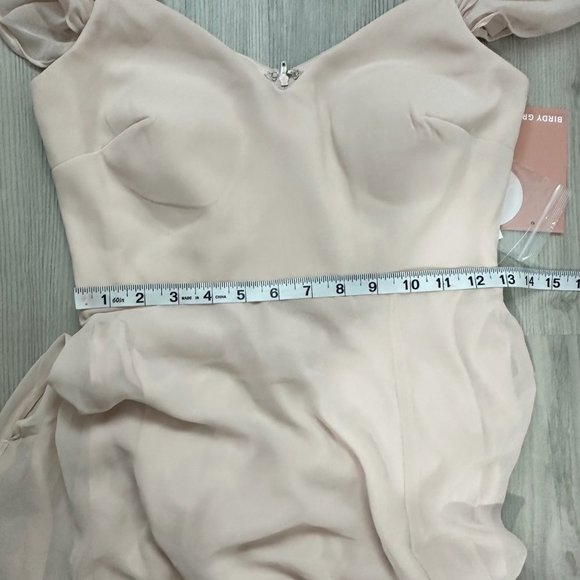 Birdy Grey Devin Convertible Chiffon Long Dress Gown Pale Blush Pink Extra Small - Picture 16 of 16